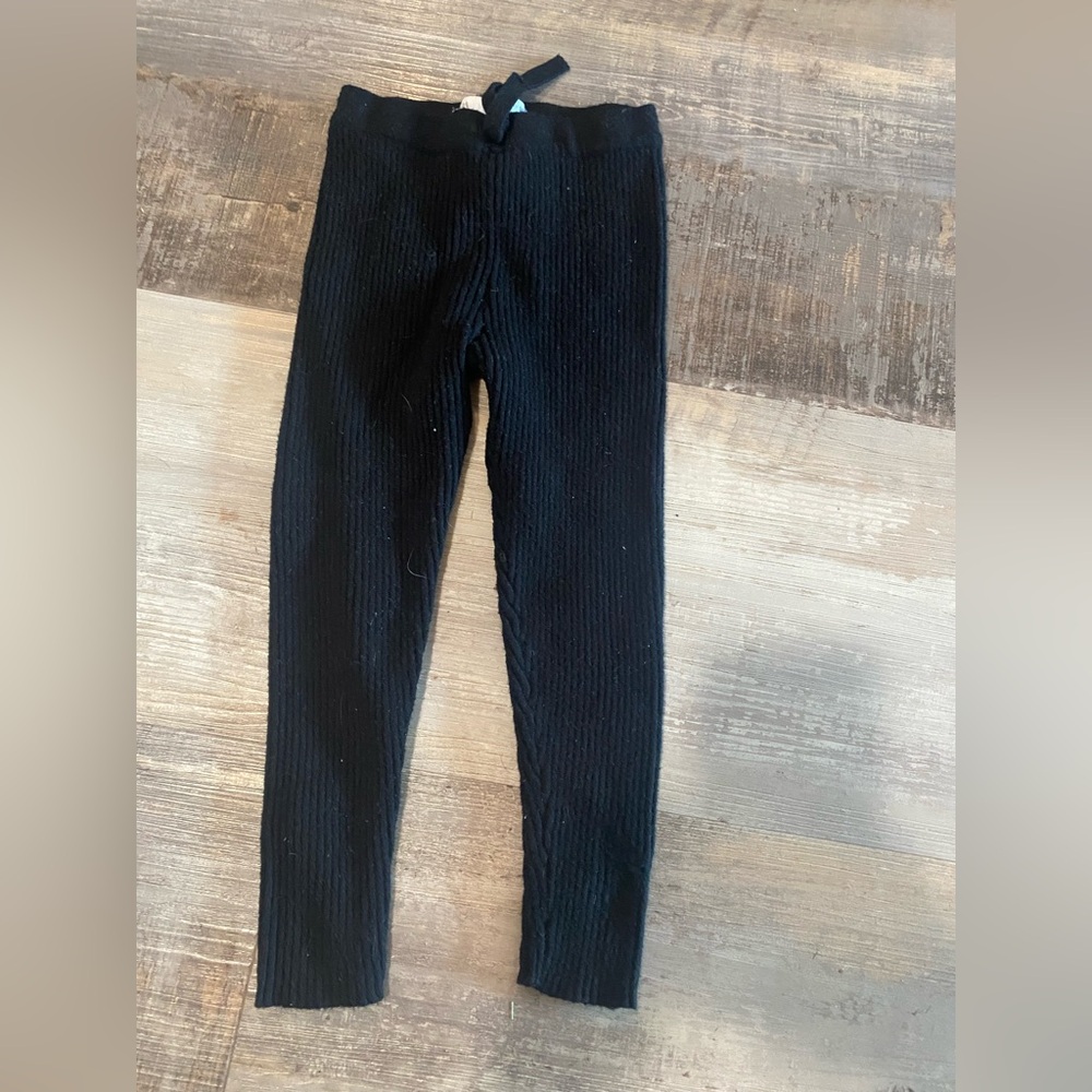 Zara Kids Black Ribbed Leggings